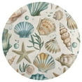 thumbnail image 3 of Beach Seashell Starfish Soft Bedroom Round Area Rug, Washable Cute Nursery Circle Throw Mat, Non-Slip Contemporary Small Low Pile Floor Carpet for Dorm Bedside, 3 of 6