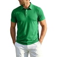 thumbnail image 2 of Trgacdwlo Ice Silk Polos for Men Quick Dry Cooling Short Sleeve Gym Shirts Men Collared Sun Protection Men's Golf Shirts Green L, 2 of 7