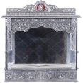 thumbnail image 3 of Pooja Bazar Silver Mandir for Home - White Oxidized - with Door, Large (W 10 X L 25 X H 26), 3 of 5
