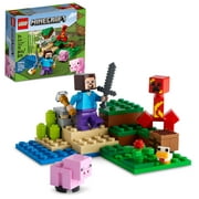 LEGO Minecraft The Creeper Ambush Building Toy 21177 with Steve, Baby Pig & Chicken Figures, Gift for Kids, Boys and Girls age 7 Plus Years Old