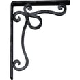 thumbnail image 4 of Ekena Millwork 1 1/2"W x 7 1/2"D x 10"H Orleans Wrought Iron Bracket, (Single center brace), Antiqued Pewter, 4 of 8
