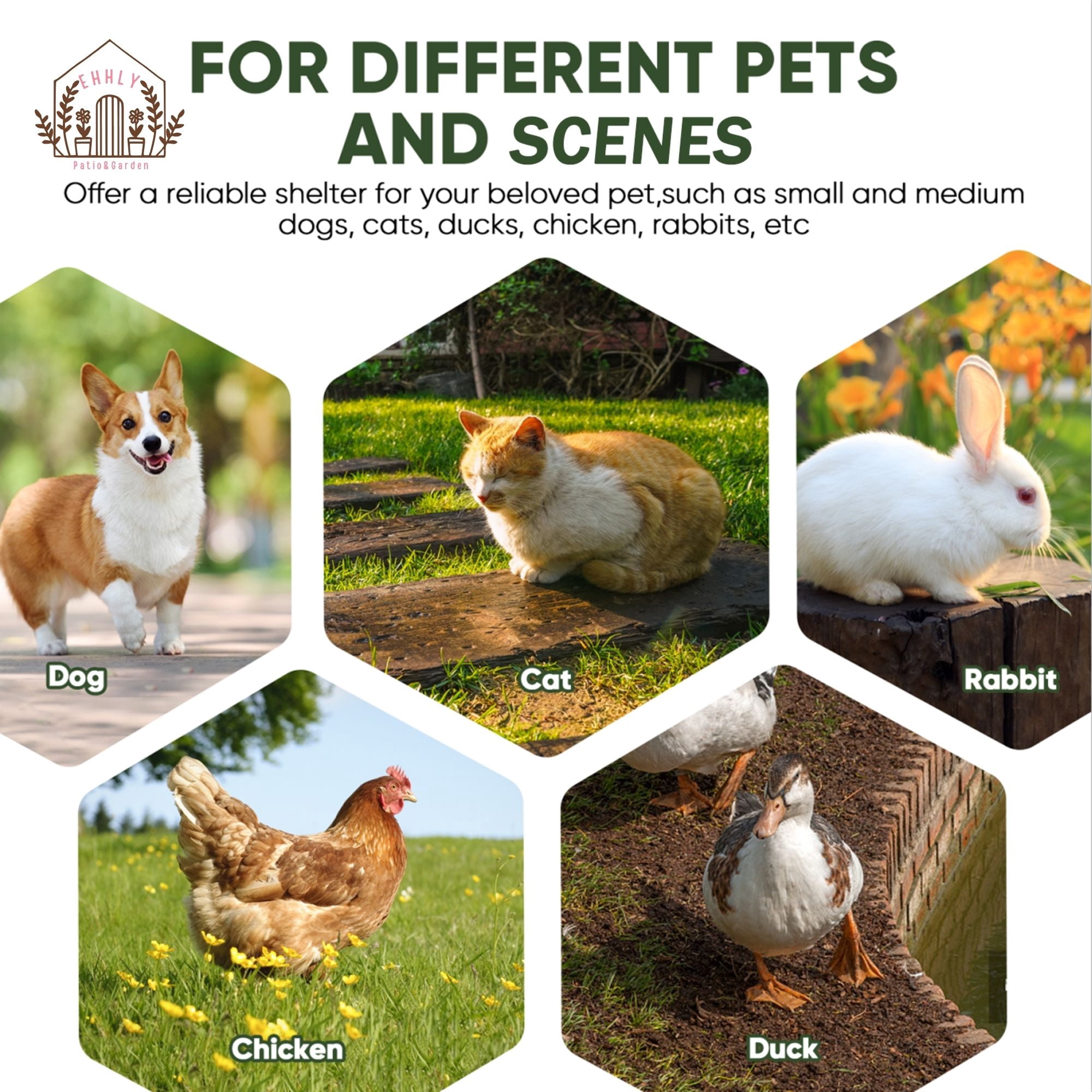 EHHLY Outdoor Cat House Waterproof, Outside Multiple Feral Cat Houses Weatherproof, Cat Litter Box Enclosure, Durable Resin Plastic, Brown