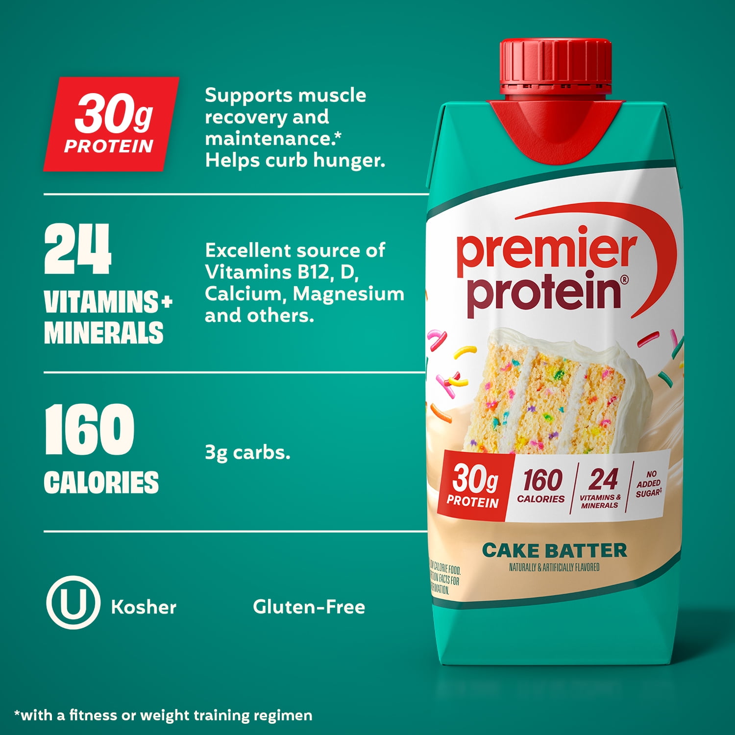 Premier Protein Shake, Cake Batter Delight, 30g Protein, 11
