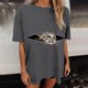 thumbnail image 5 of Blusa informal de manga corta con estampado de animales y manga corta para mujer Fridja  gope3431, 5 of 6