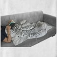 thumbnail image 5 of Alchemy Soft Flannel Fleece Throw Blanket, Sketch Graphic of Flourish Heart Centered Sun Abstract Art, Cozy Plush for Indoor and Outdoor Use, 50" x 60", Charcoal Grey and White, by Ambesonne, 5 of 5