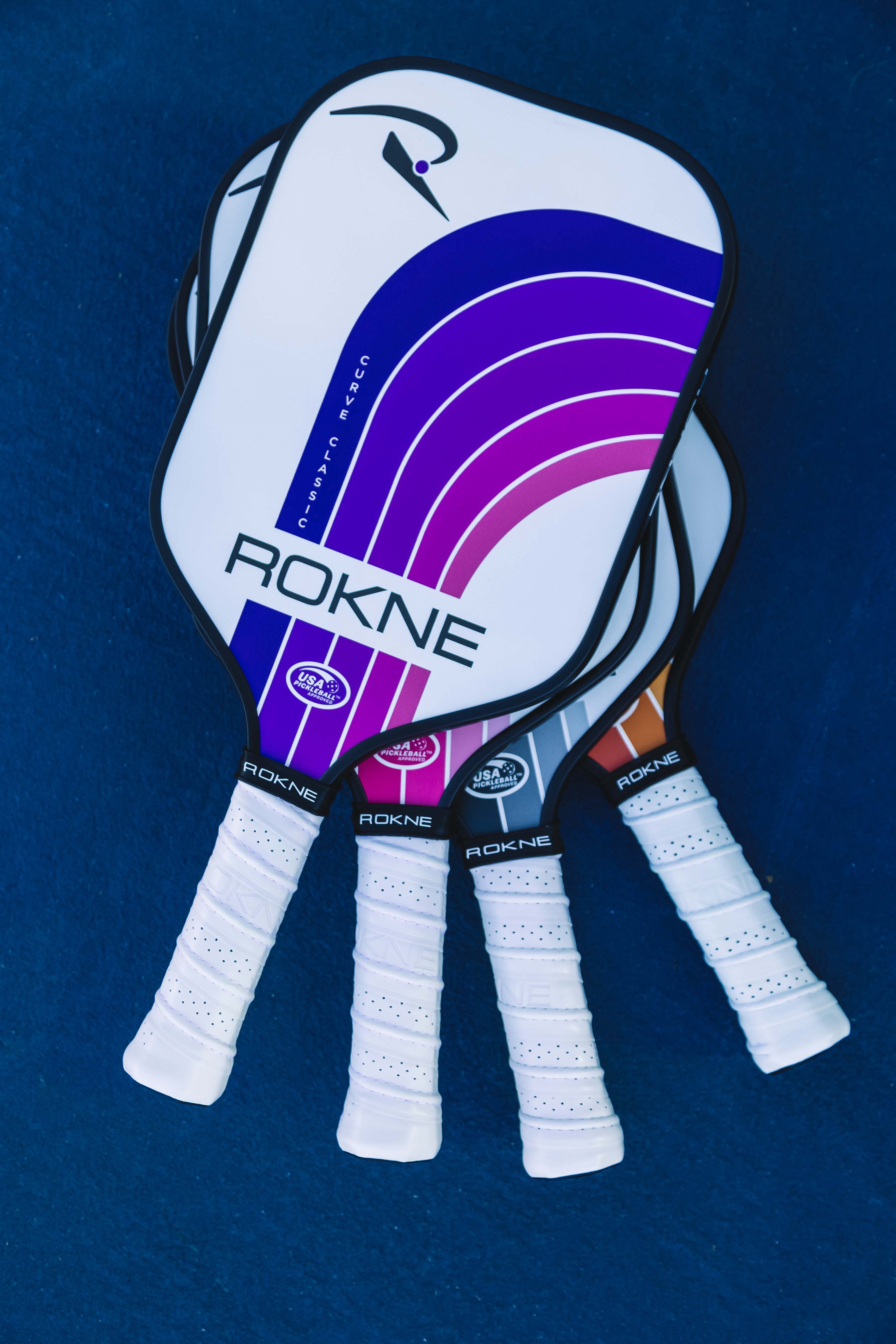 Rokne Curve Classic Fiberglass Pickleball Paddle Long Handle Racket with Pro Grit Texture, Tangerine