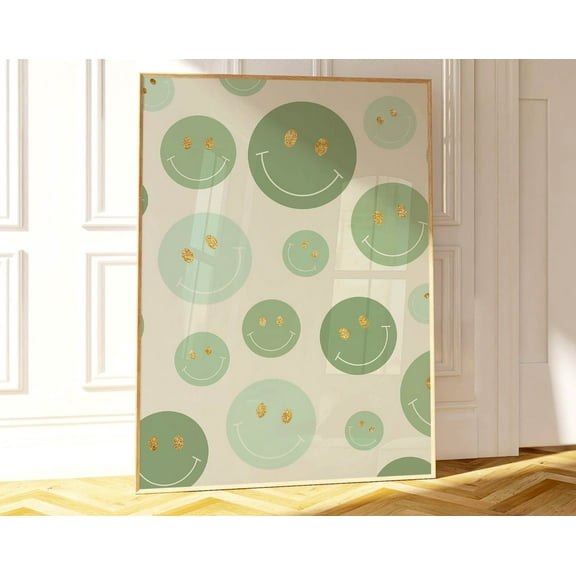 Sage Green Wall Art Trendy Preppy Room Decor For Girls, Trendy Wall Art Abstract Print Green Bedroom Decor, Preppy Wall Art Dorm Room Decor Wall Art, Modern Wall Decor, 8x12 UNFRAMED