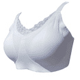 thumbnail image 3 of BIMEI Seamless Mastectomy Lace Bra for Women Breast Prosthesis with Pockets Sleep Bras Soft Daily Bras with 2 Removable Pads,White,XL, 3 of 9