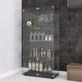 thumbnail image 6 of mayceyee 4-Shelf Display Cabinet with Double Glass Doors, Curio Glass Cabinet 5mm Tempered Glass Floor Standing Storage Bookshelf for Living Room, Bedroom, Office, Black, 6 of 13