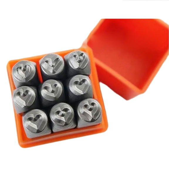 9Pieces/Set Metal Stamp 3/6mm Metal Punch Stamp Stamping Tool for Jewelry Making Wood Working Project Tool