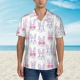 thumbnail image 2 of Fuzoiu Heart Rabbit Print Hawaiian Shirt for Men, Summer Beach Casual Short Sleeve Button Down Shirts, Men’s Beach Summer Shirts with Pocket,XX-Large, 2 of 7