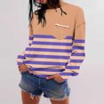thumbnail image 6 of Jalioing Women's Striped Shirt Long Sleeve Dropped Shoulder Fashion Pullover Tee Casual Loose Crew Neck T Shirt, 6 of 7