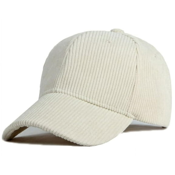 Unisex Corduroy Baseball Cap Vintage Solid Color Adjustable Trucker Cap Hat for Outdoor Travel