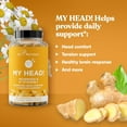 thumbnail image 4 of My Head! Headache Vitamins – Sensitivity, Tension, Comfort, Healthy Head Function for A Clear Mind – Fast acting Magnesium, Feverfew, Boswellia, Vitamin D, Ginger, & More – 60 Soft Capsules, 4 of 9