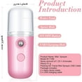 thumbnail image 2 of Lsupdaol 2 Pieces Nano Facial Mister 30 ml Mini Face Humidifier Portable Facial Sprayer USB Rechargeable Handy Skin Care Machine for Face Hydrating, Daily Makeup (Blue and Dark Pink), 2 of 12
