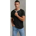 thumbnail image 6 of JWD Classic henley style Four button henley closure, Mens Henley Short Sleeve T-Shirt Cotton Casual Shirt Mens ShirtsSummer Daily T-Shirts Black XL, 6 of 6