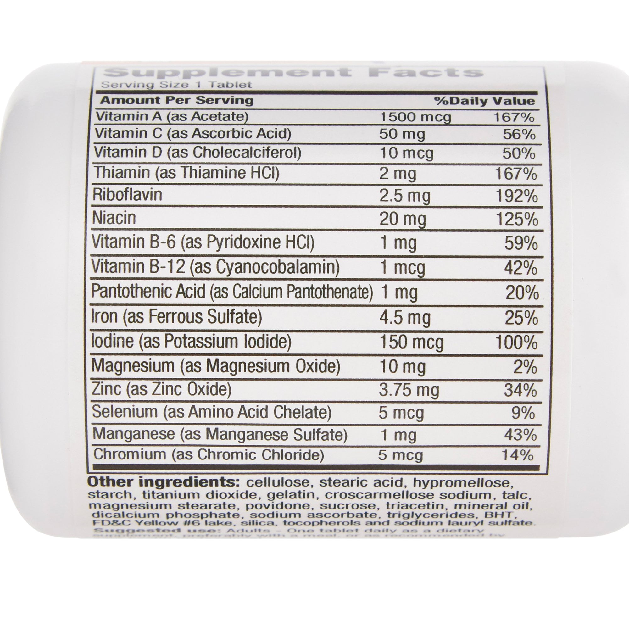 Geri-Care One-Daily Multi-Vitamin Supplement with Minerals Tablets, 12 Bottles, 100 per Bottle