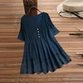 thumbnail image 1 of Blusa Casual Mujer Fiudx Cuello En V Manga Corta Botón Verano Tops, 1 of 3