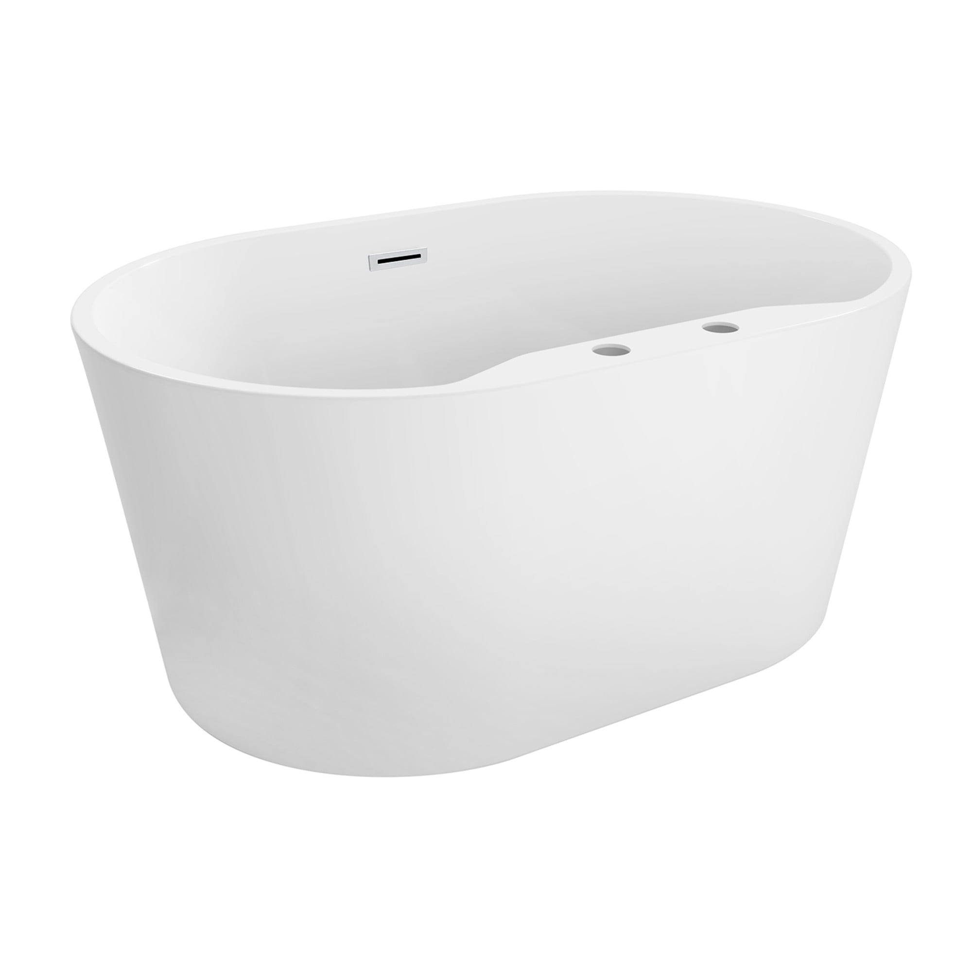 Kingston Brass VT7DE513423 51" Acrylic Oval Double Ended Freestanding Tub with Drain, Glossy White