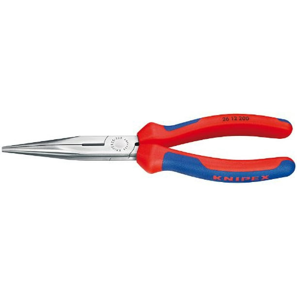 Knipex 2612200SBA Long Nose Pliers with Cutter with Comfort Grip, 8 Inch,  Elastic precision tips
