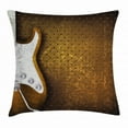 thumbnail image 1 of Rock Music Throw Pillow Cushion Cover, Abstract Dotted Background Electric Guitar Musical Instrument Design Rock, Decorative Square Accent Pillow Case, 20 X 20 Inches, White Caramel, by Ambesonne, 1 of 2