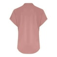 thumbnail image 5 of Women's V-Neck Casual Tee Soft Stretch Everyday Comfort Short Sleeve Pink XXXXL, 5 of 8