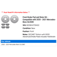 thumbnail image 2 of Front Brake Pad and Rotor Kit - Compatible with 2020 - 2021 Mercedes-Benz GLS580, 2 of 2