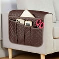 thumbnail image 2 of Deago Sofa Armrest Organizer Non-Slip Arm Chair Bedside Caddy Storage Organizer for Recliner Couch with 5 Pockets for Cell Phone TV Remote Control Magazines (Coffee), 2 of 9