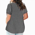 thumbnail image 2 of Towmus Plus Size Tops for Women Solid Color T Shirts Plain Basic Tees Short Sleeve Crewneck Shirts Grey M-5XL, 2 of 5