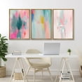 thumbnail image 4 of IDEA4WALL Framed Canvas Print Wall Art Set of 3 Colorful Abstract Prints Minimalist Modern Wall Art Preppy Room Art Prints Rainbow Vividness Pastels Artwork for Home Decor - Natural 16"x24"x3, 4 of 5