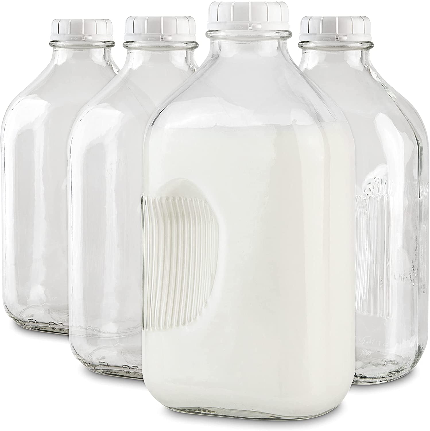 2 4 6 x 1L Water Clear Glass Swing Lid Milk Bottles Reusable Drink Storage Decor 