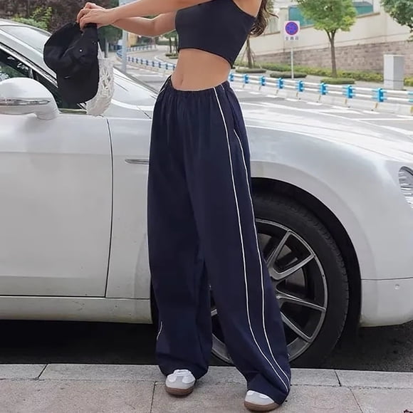 Women's Casual Pants for Women - Relaxed Cargo Trousers with Pocket Detailing Low Rise Buckle Slim Straight Woven Everyday Wear