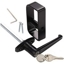 Trian 5-1/2" L-Handle Lock Kit, Shed Door Latch with 2 Keys, 5-1/2" Stem Shed L-Handle Lock Kit for Sheds Doors, Playhouses, Chicken Coops, Camper, RV, Garage Door, Black