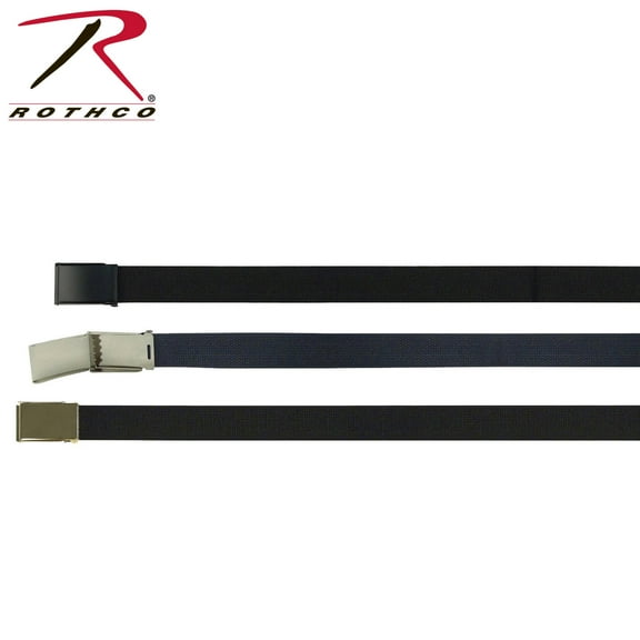 Rothco Military Web Belts With Flip Buckle Black,Buckle : Black
