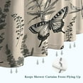 thumbnail image 6 of Beige Butterfly Plant Pattern Shower Curtain 36"x72" ,Bathroom Decorative Shower Curtains Set with 12 Hooks,Modern Waterproof Washable Shower Curtain, 6 of 6