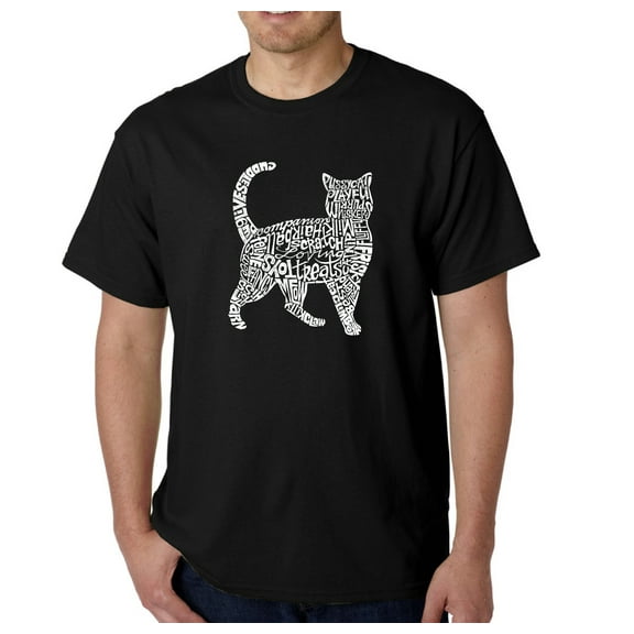 LA Pop Art Men's Word Art T-Shirt - Cat