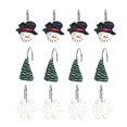 thumbnail image 2 of Cheers.US 12 Pcs/Set Christmas Decorative Shower Curtain Hooks, Snowman Grow Ornament Snowman, Snowflake, Christmas Tree Resin Curtain Rings, Xmas Bathroom Decor Shower Rings Rustproof, 2 of 7