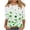 White, variant on ABATAB Plus Size St Patricks Day Shirt for Women Shamrock 3/4 Sleeve Crewneck Tshirts St Paddys Day Gift Casual Tee Tops Clothes