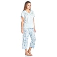 thumbnail image 2 of Casual Nights Women's Short Sleeve Floral Satin Lace Capri Pajama Set, 2 of 2