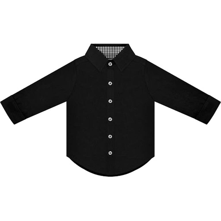 infant long sleeve dress shirt Creative Knitwear Infant and Toddler Long Sleeve Button Down Dress Shirt- Black- Sizes 12M