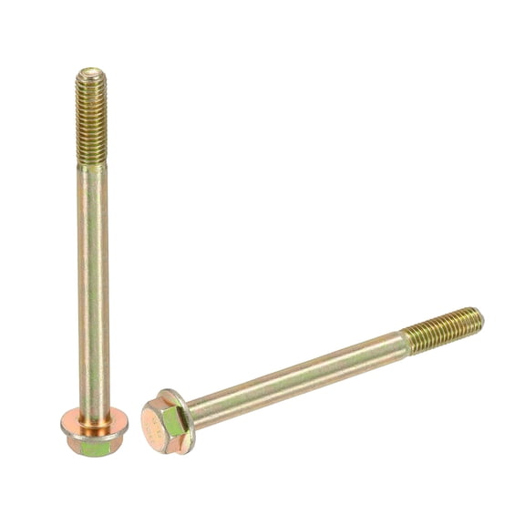 Uxcell 5pcs M8-1.25 x 100mm Flange Hex Head Bolt Partial Thread Metric DIN 6921 Carbon Steel Zinc Plated Flanged Hexagon Screws, Colorful