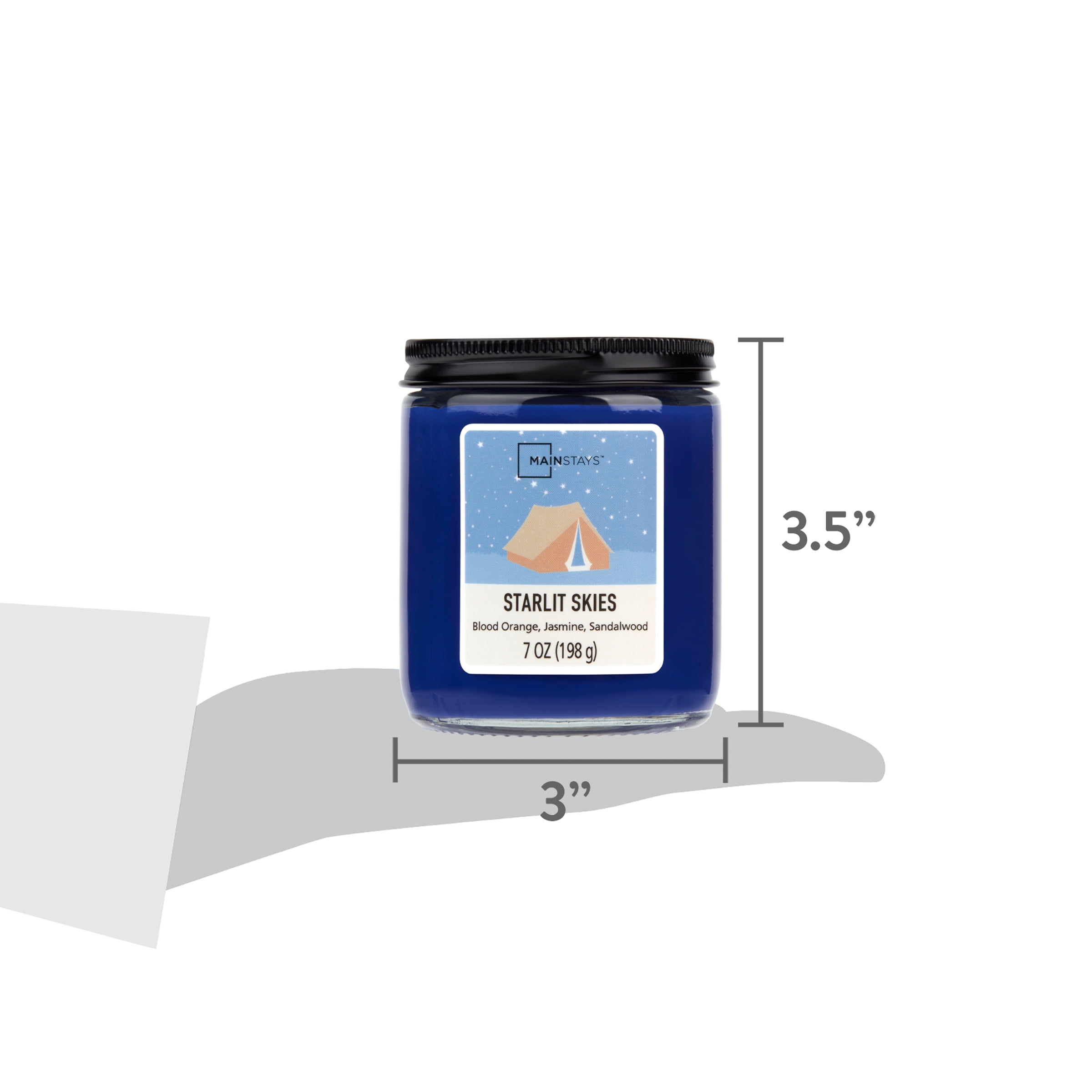 Mainstays Single-Wick Twist Glass Jar Scented Candle, Starlit Skies, 7oz.