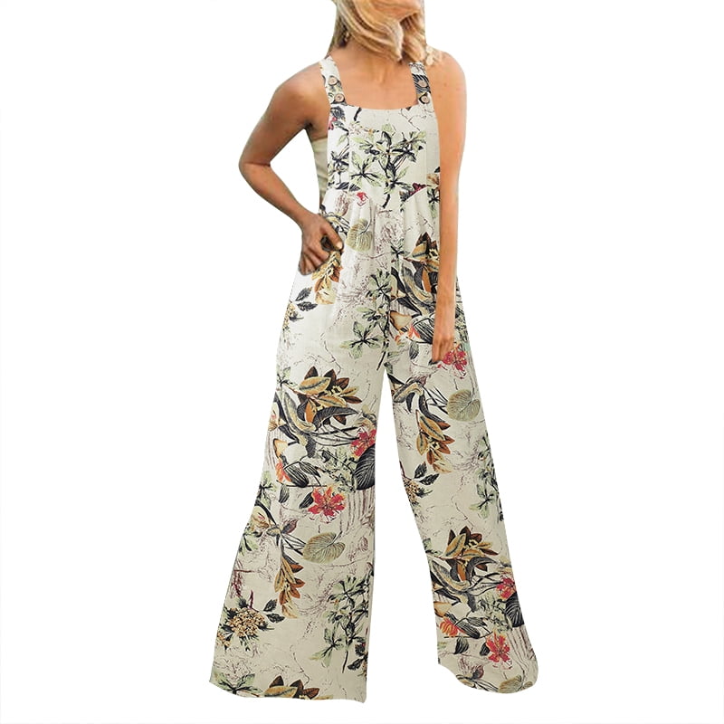 Floral dungaree jumpsuit Clearance