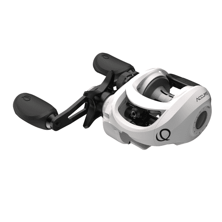 UPC: 0032784639404 | Quantum Accurist Baitcast Fishing Reel Size 100 Reel Right-Hand Retrieve Oversized Non-Slip Handle Knobs and Continuous Anti-Reverse Clutch One-Piece Aluminum Frame 7.0:1 Gear Ratio White