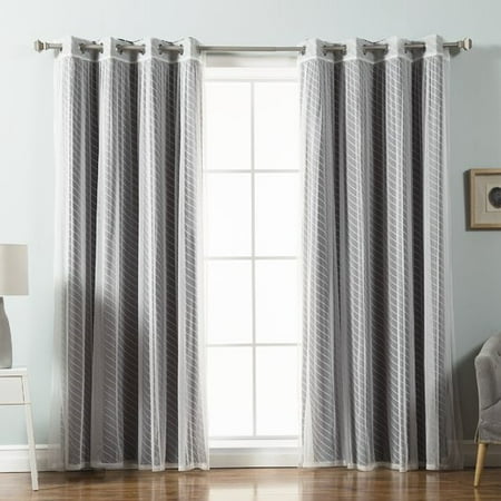 Best Home Fashion, Inc. Mix and Match Voile Striped Room Darkening Thermal Grommet Single Curtain (Best Way To Cool A Single Room)