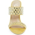 thumbnail image 4 of Lauren Lorraine Bing Yellow Open Toe High Heel Dress Mule Rhinestone Sandals (Yellow, 8.5), 4 of 5