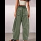 thumbnail image 5 of Pantalones de Mujer Holgados de Pierna , Estilo Palazzo, Informales, con Cordón en la Cintura y Bolsillos. Verde XL, 5 of 6
