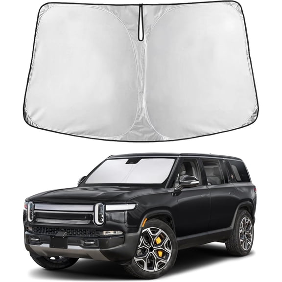 Car Windshield Sunshade | Blocks 99% Heat & Keeps Interior Cool | Universal Fits Cars, SUVs, Trucks | Automotive Sun Screen, Visor & Car Accessories for Summer | Medium (64x32 Inches)