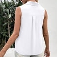 thumbnail image 7 of LEAVINGSUO Tank Tops for Women Summer Casual Solid Color Round Neck Button-Up T-Shirt White XL, 7 of 7