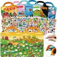 thumbnail image 3 of 6Set Puffy Sticker Books for Kids 2-4, 3D Reusable Stickers Books for Toddlers 1-3,2-4,Farm,Animal,Dinosaurs,Ocean World,Space,Vehicle, 3 of 9